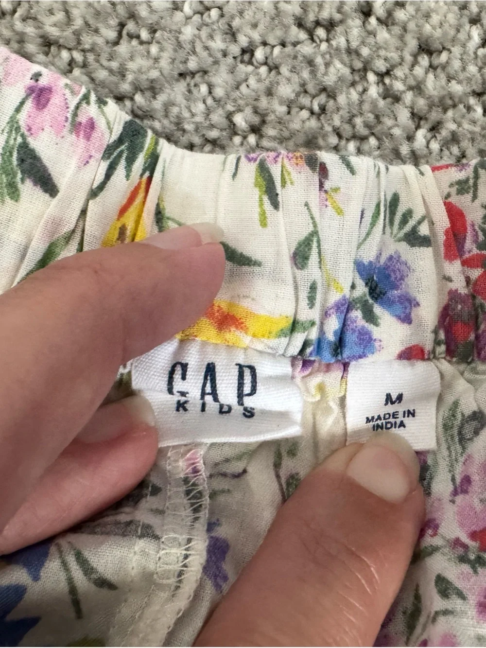 GAP Kids MediumWhite Tiered Floral Skirt with Red, Blue, Yellow & Purple Flowers